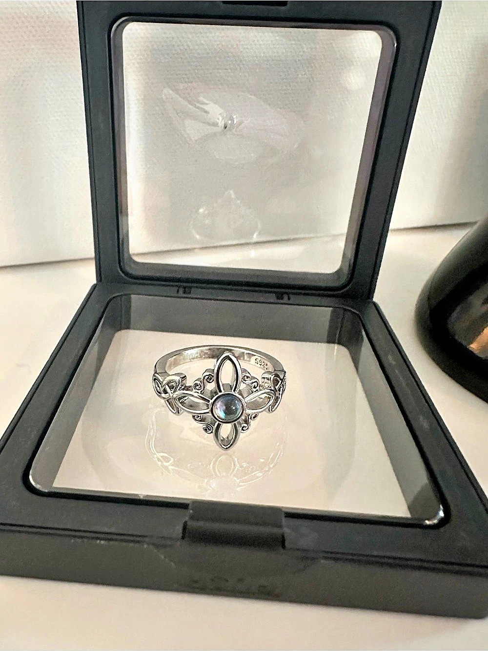Silver & Blue Ring Size 8